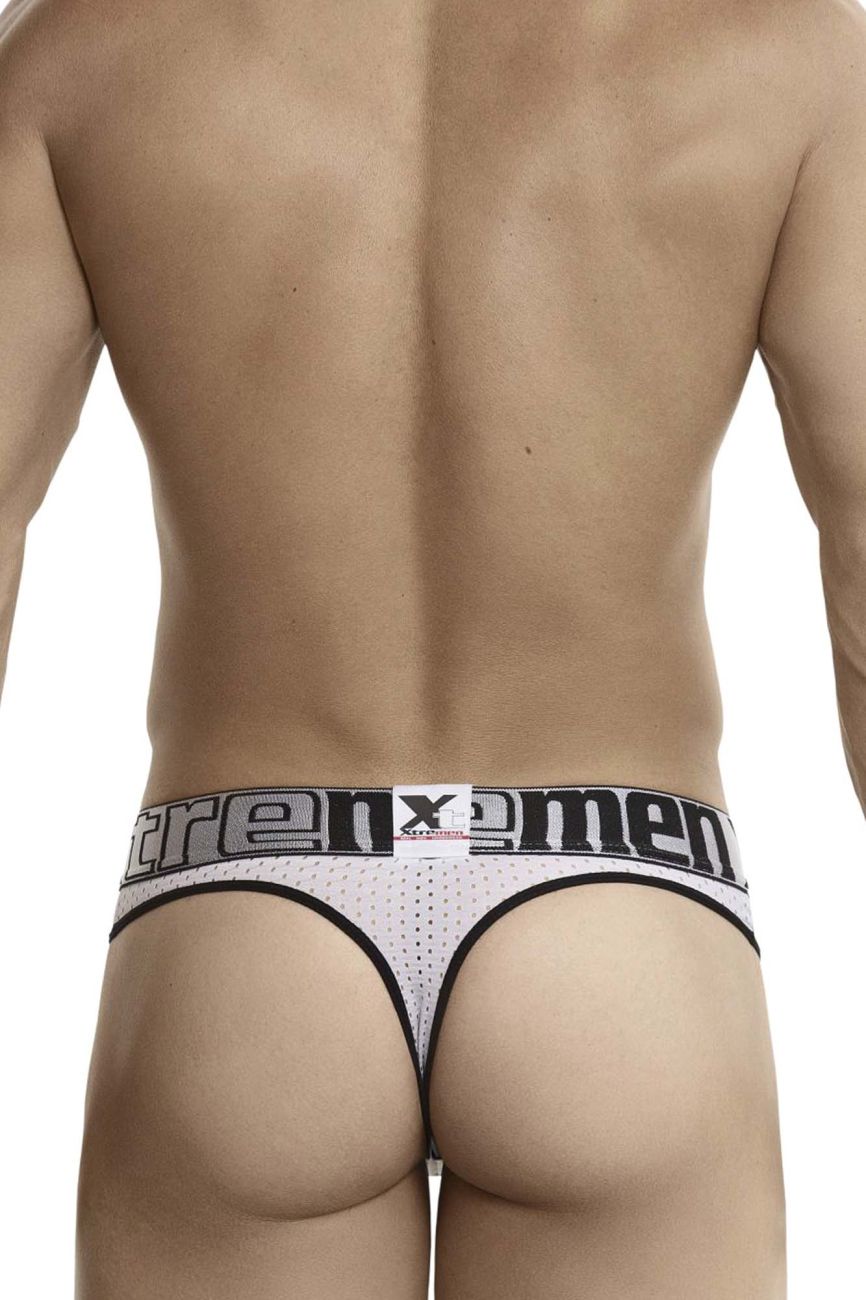 Xtremen 91036-3 3PK Thongs White-Gray-Blue Plus Sizes