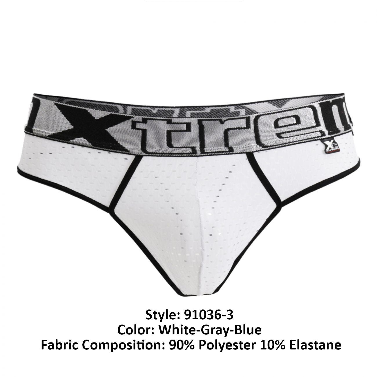 Xtremen 91036-3 3PK Thongs White-Gray-Blue Plus Sizes