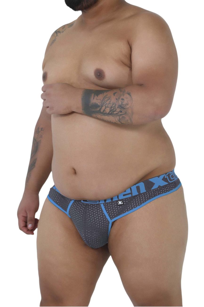 Xtremen 91036X-3 3PK Thongs White-Gray-Blue Plus Sizes
