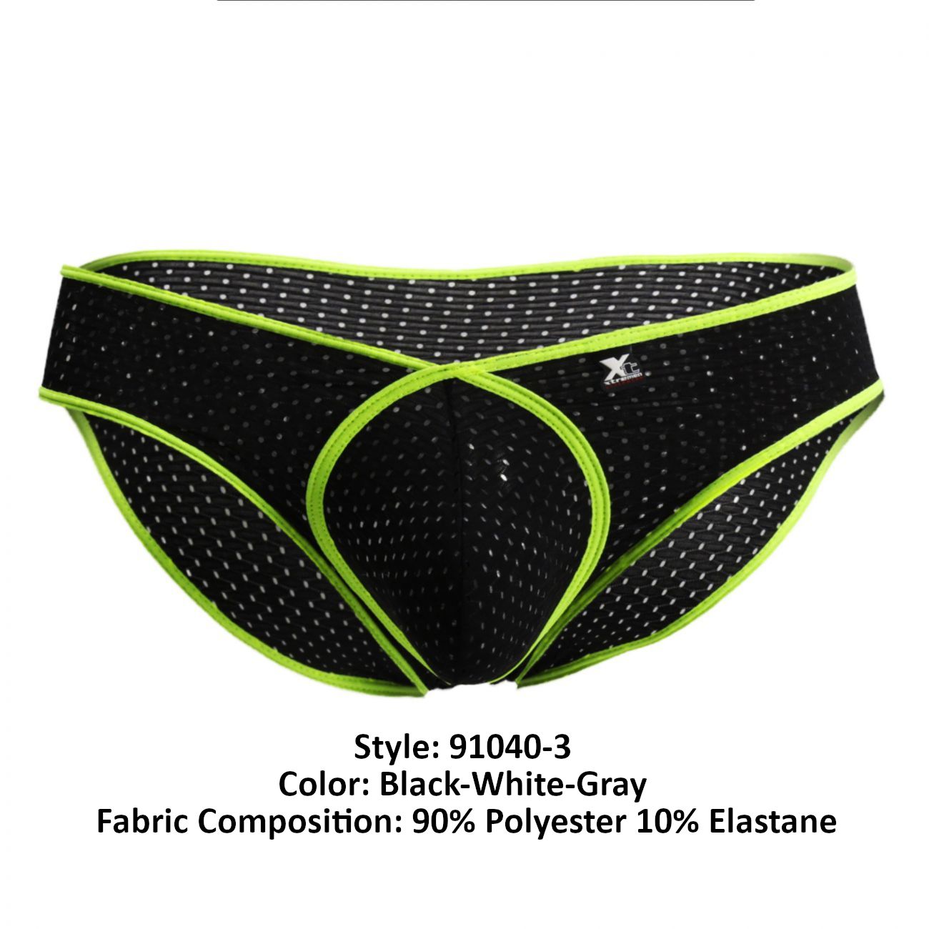Xtremen 91040-3 3PK Briefs Black-White-Gray
