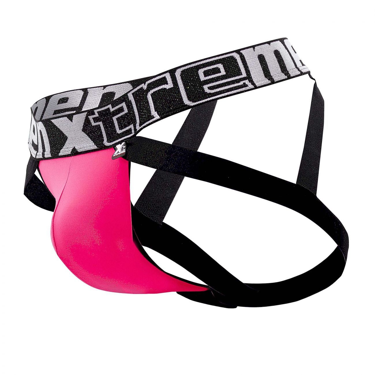 Xtremen 91054-3 Double Strap Jockstrap Fuchsia-Petrol-Fuchsia