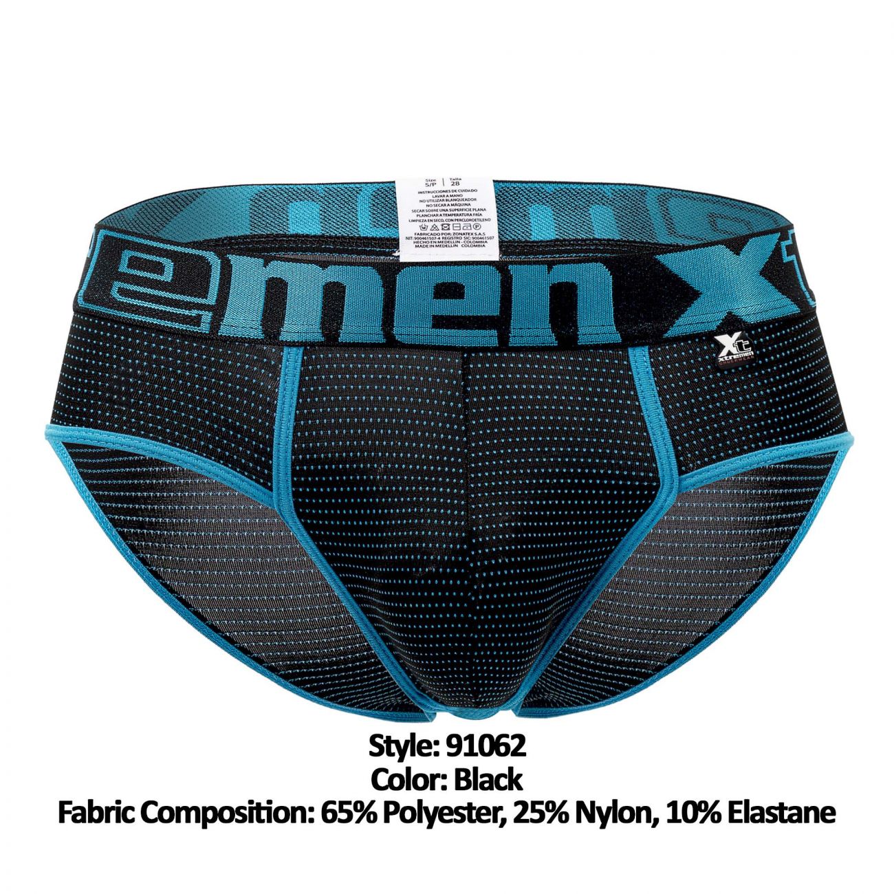 Xtremen 91062 Athletic Piping Briefs Black