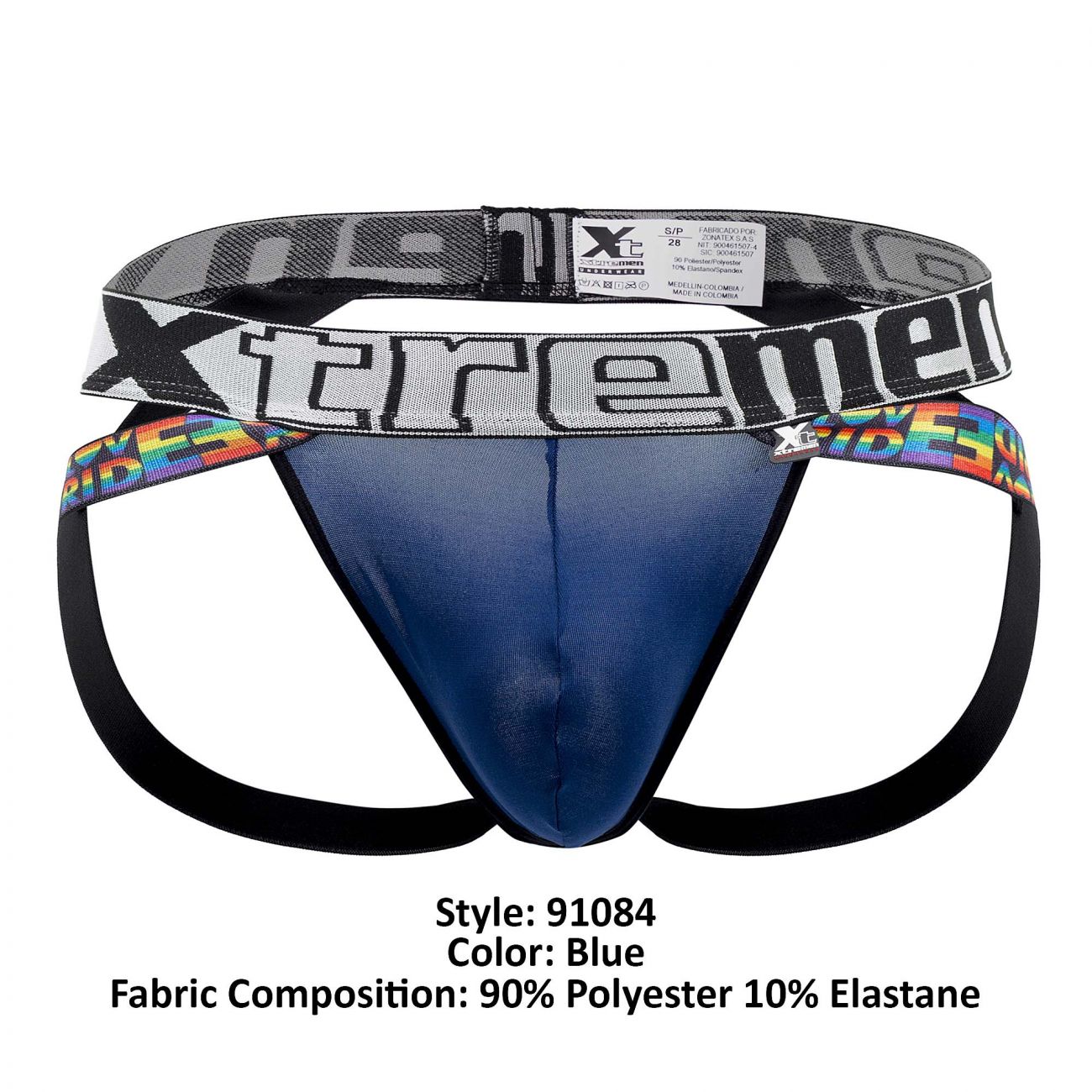 Xtremen 91084 Microfiber Pride Jockstrap Blue