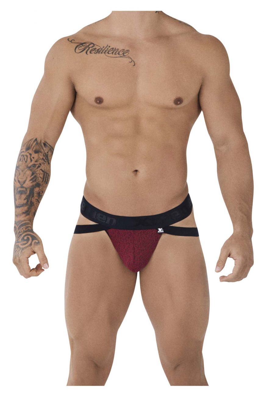 Xtremen 91085 Microfiber Jacquard Jockstrap Red