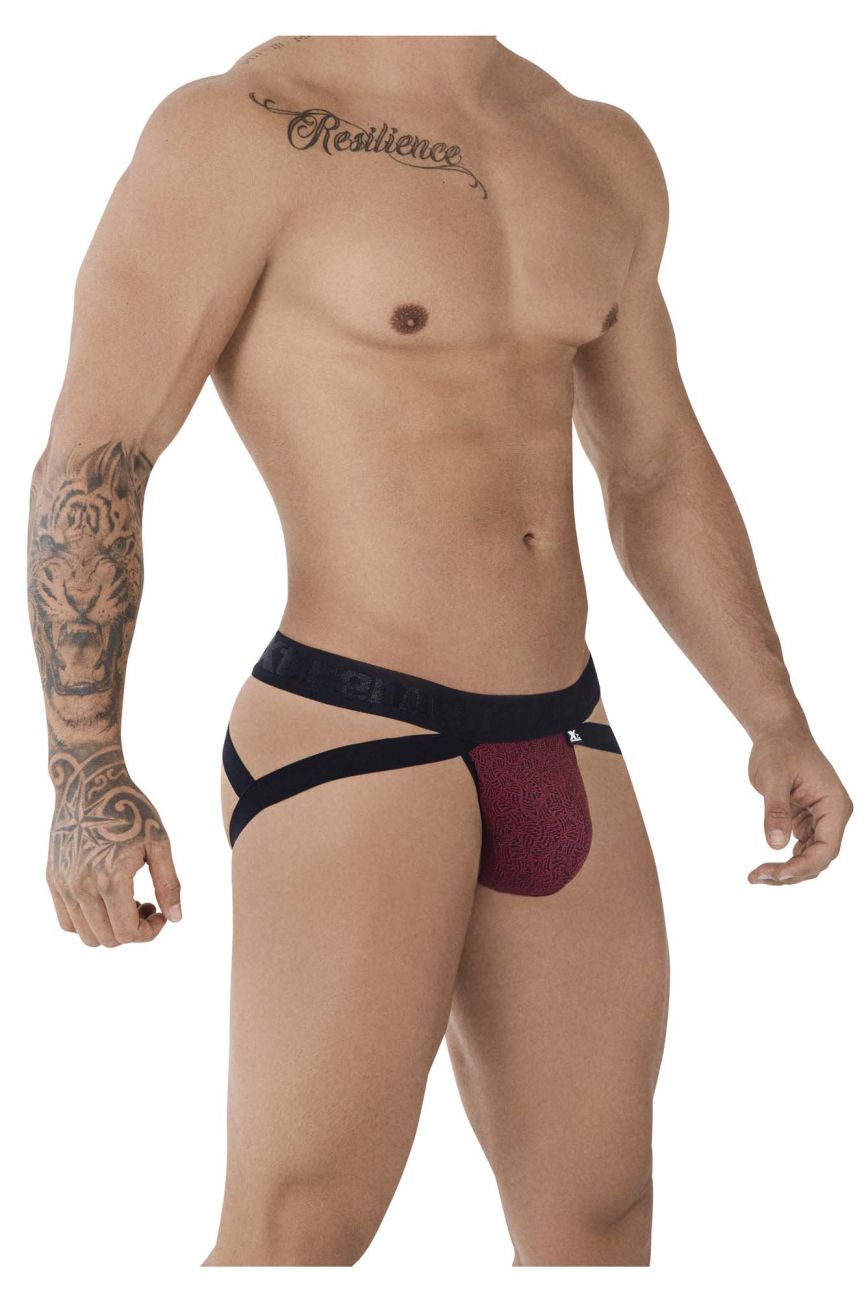 Xtremen 91085 Microfiber Jacquard Jockstrap Red