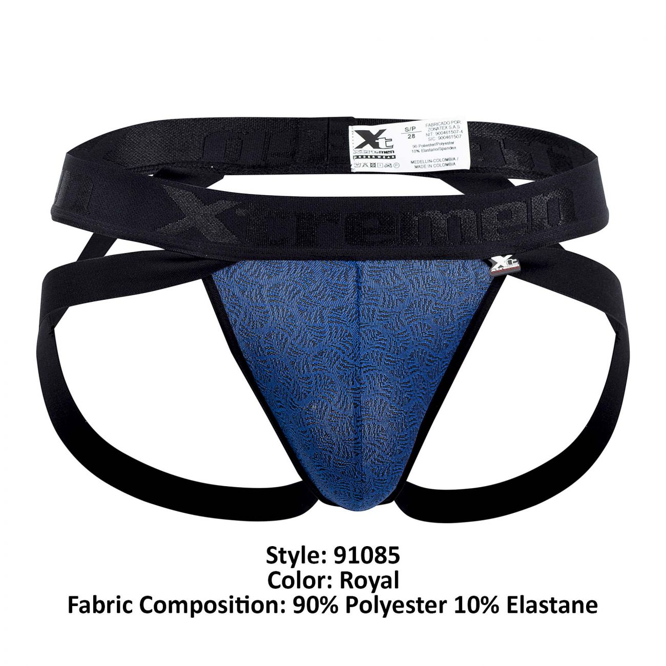 Xtremen 91085 Microfiber Jacquard Jockstrap Royal