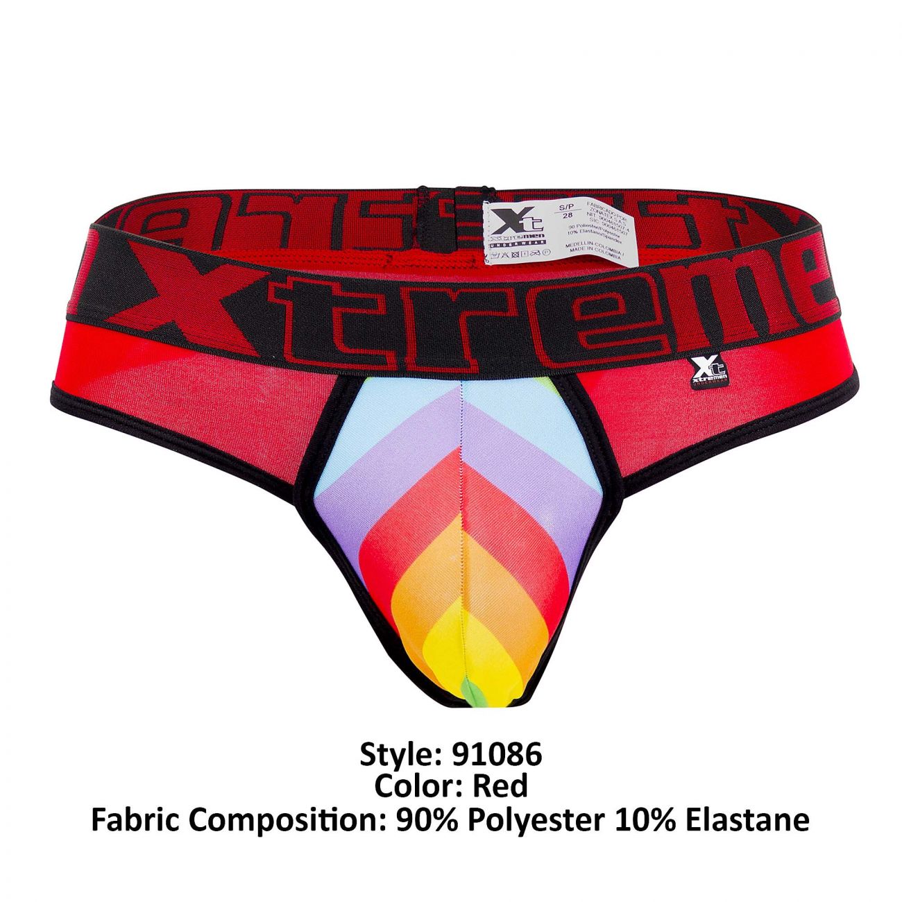 Xtremen 91086 Microfiber Pride Thongs Red