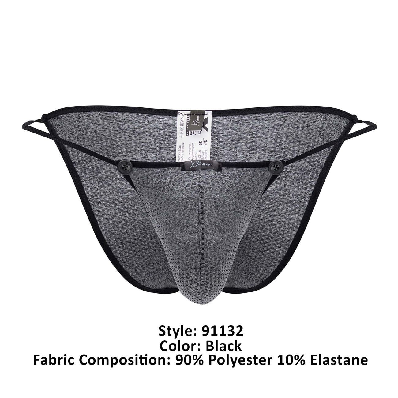 Xtremen 91132 Colorful Mesh Bikini Black
