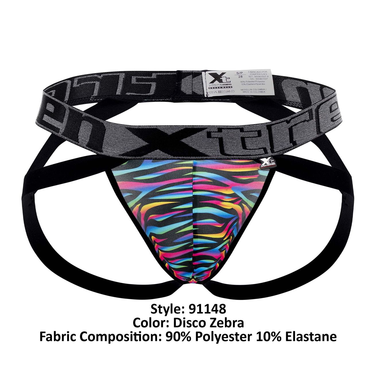 Xtremen 91148 Printed Microfiber Jockstrap Disco Zebra