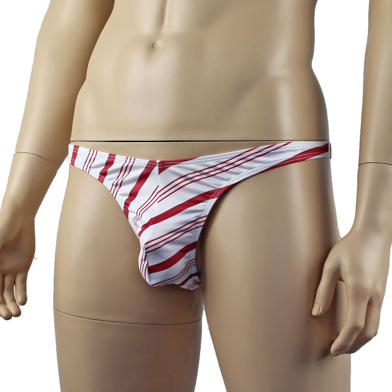 Mens Christmas Candy Cane G string Thong Xmas Underwear