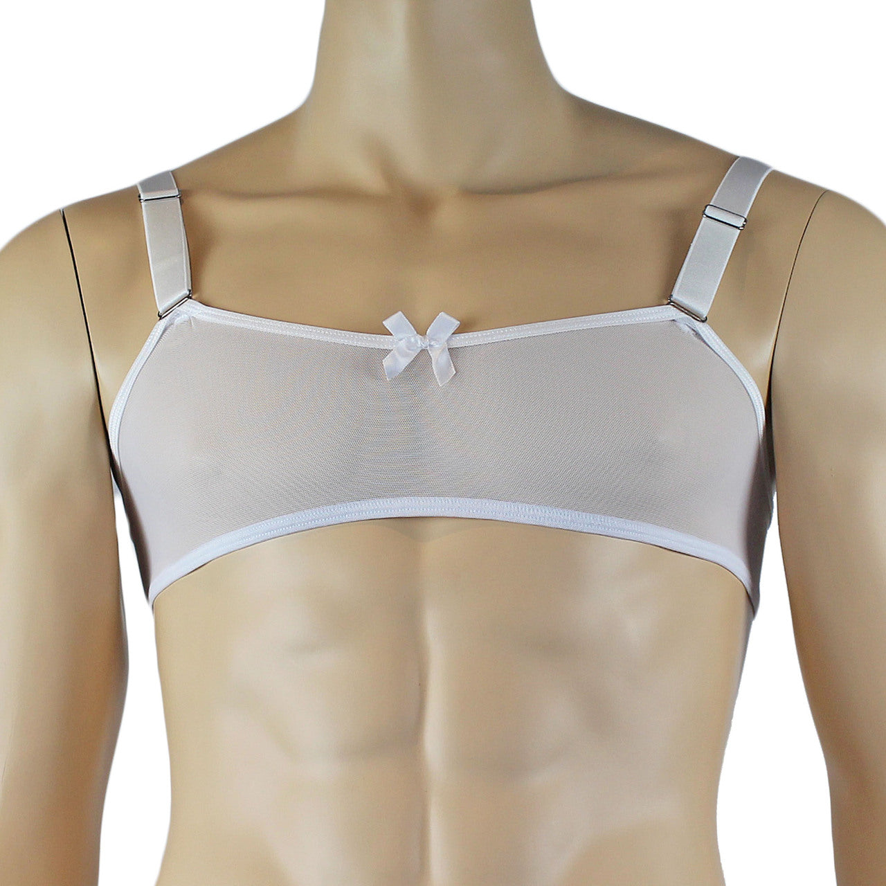 Mens Exotic Sheer Mesh Bra Top & G string (white plus other colours)