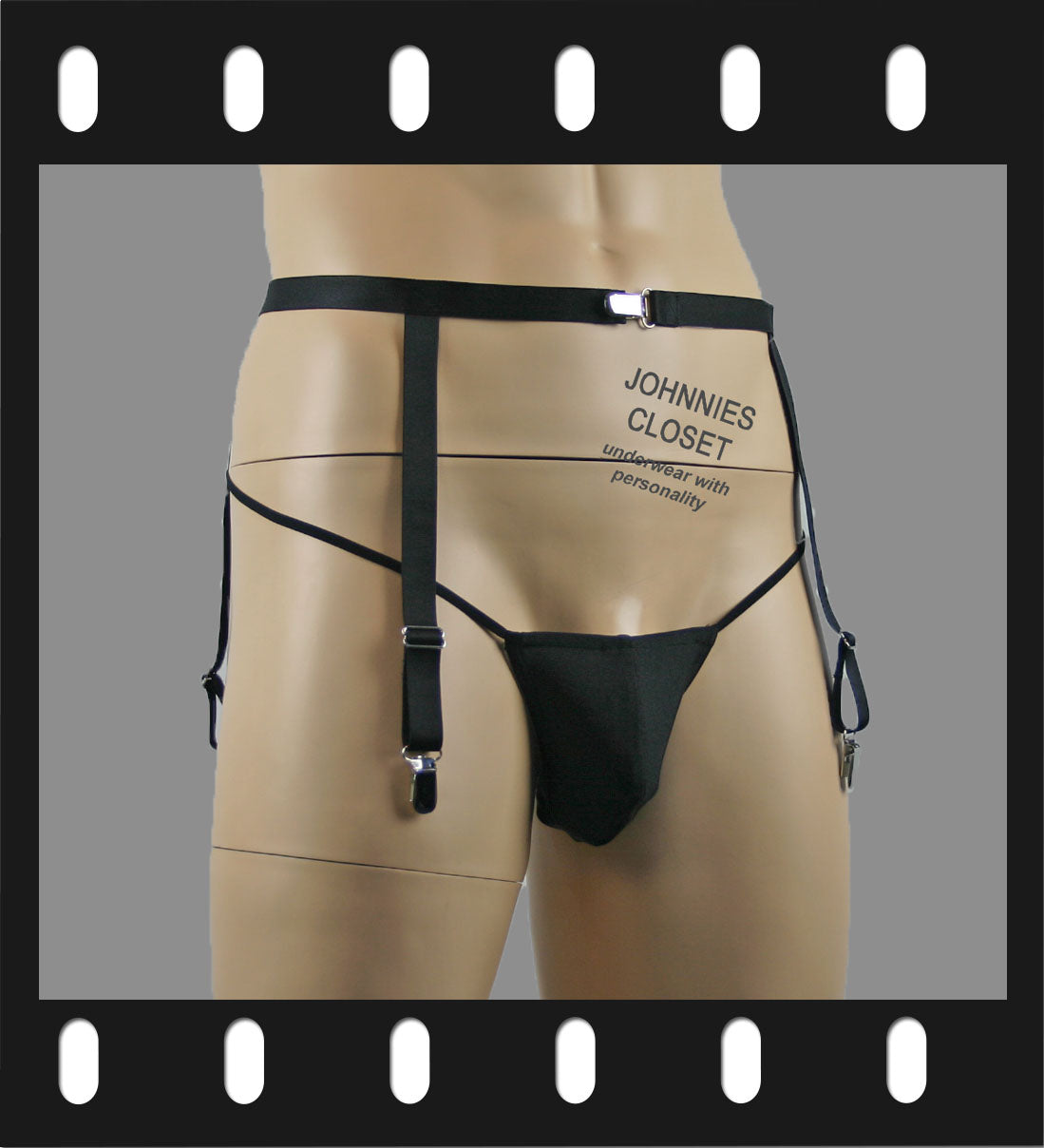 SALE - Mens Zoe Garterbelt Band with Suspender Clips Black