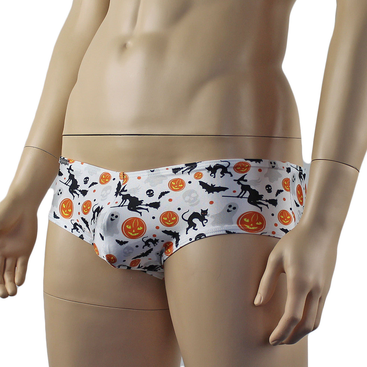 Mens Halloween Fun Boxer Briefs Underwear, Pumpkins, Witches, Bats & Ghosts