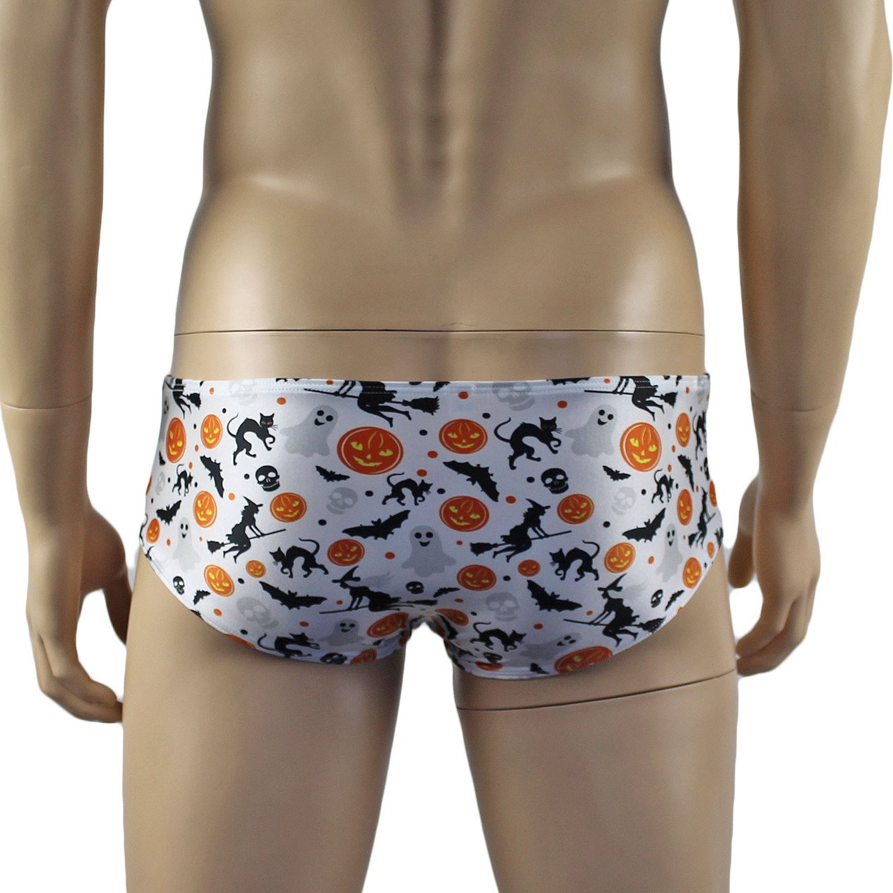 Mens Halloween Fun Boxer Briefs Underwear, Pumpkins, Witches, Bats & Ghosts