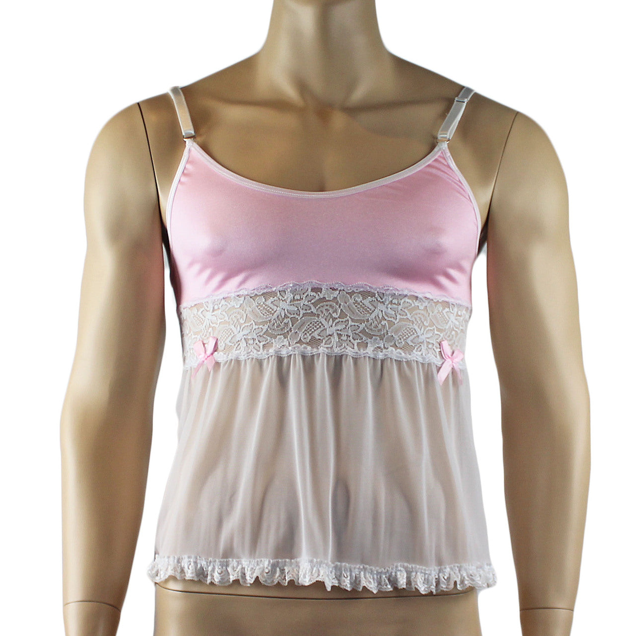 Mens Mini Babydoll Camisole (light pink and white plus other colours)