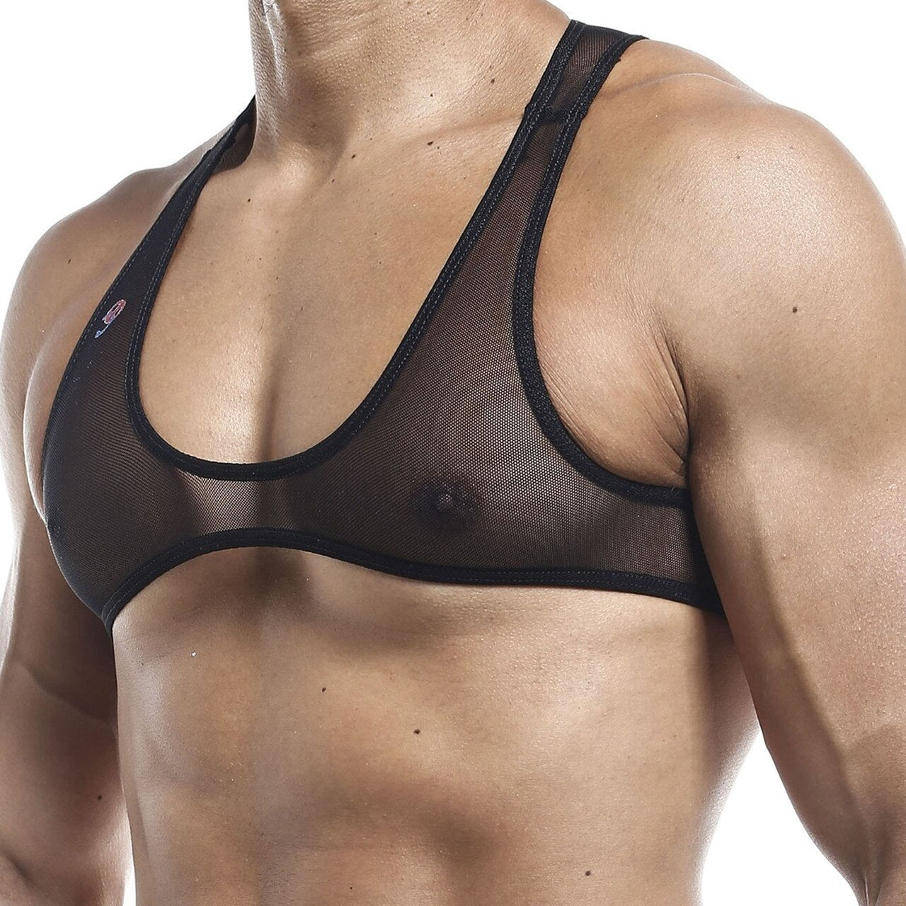 Mens Joe Snyder Stretch Mesh Posing Top with Y Back Black