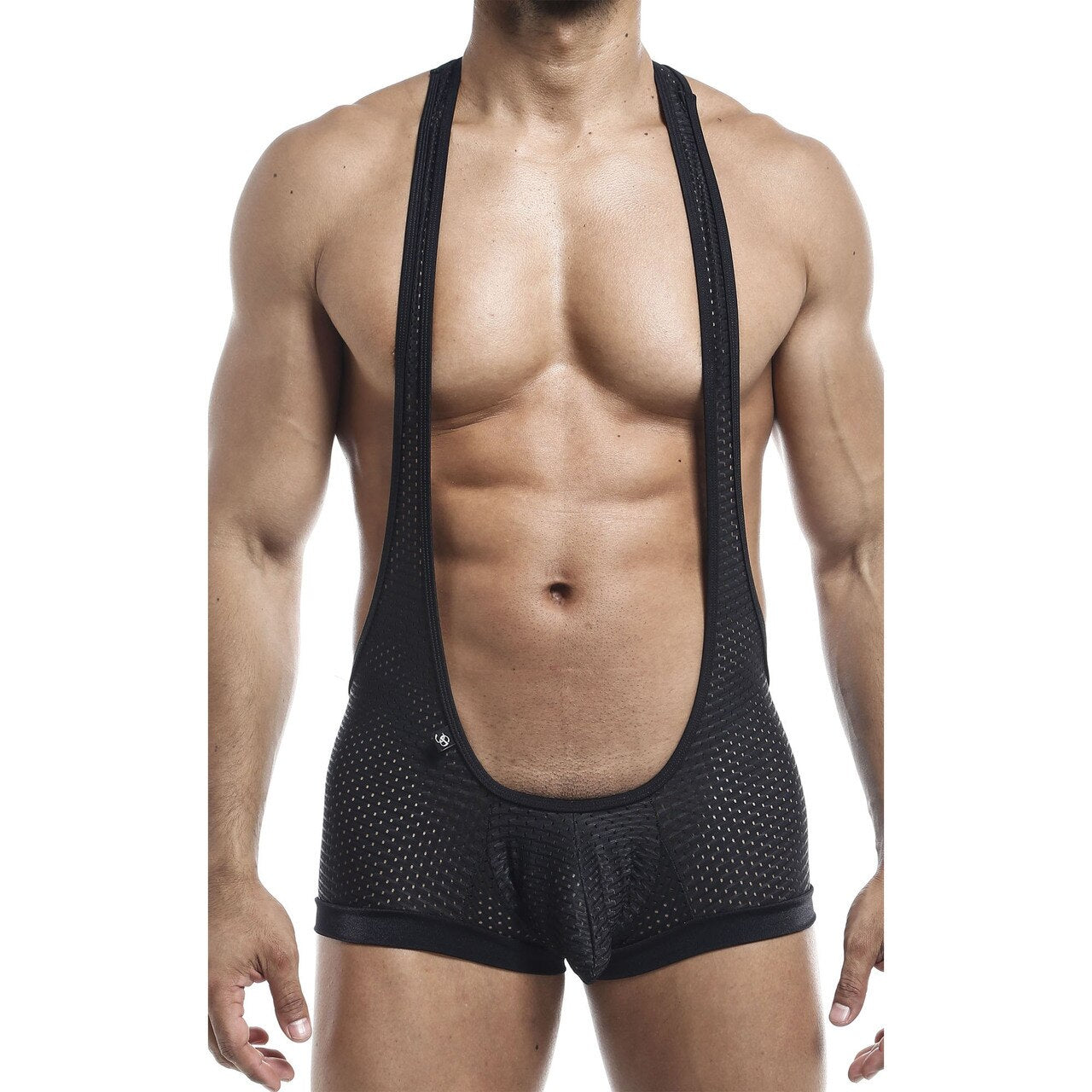 Mens Joe Snyder Stretch Hole Spandex Bulge Singlet Shorts Black