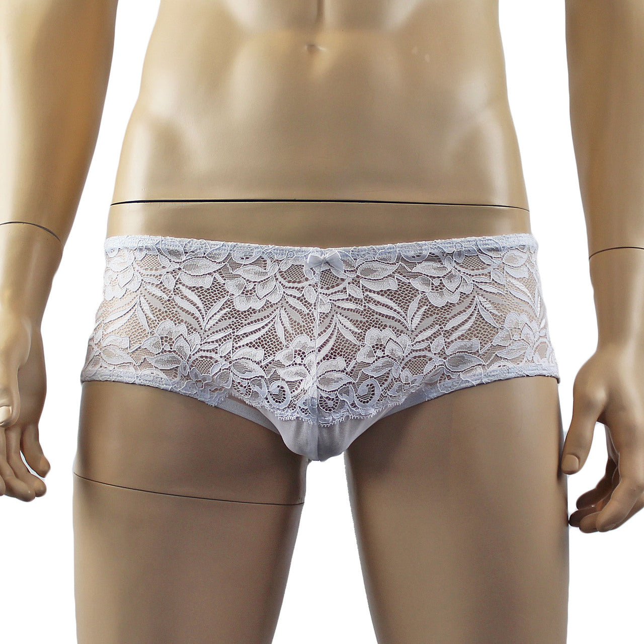 Mens Sexy Lace Camisole Top and Panty Brief (white plus other colours)