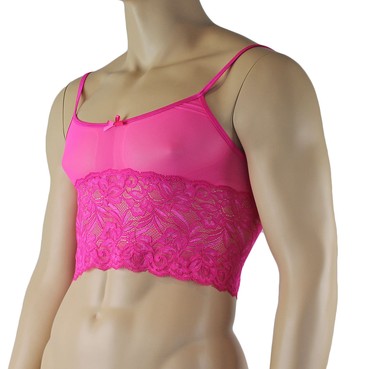 Mens Sexy Lace Camisole Top Male Lingerie (pink plus other colours)