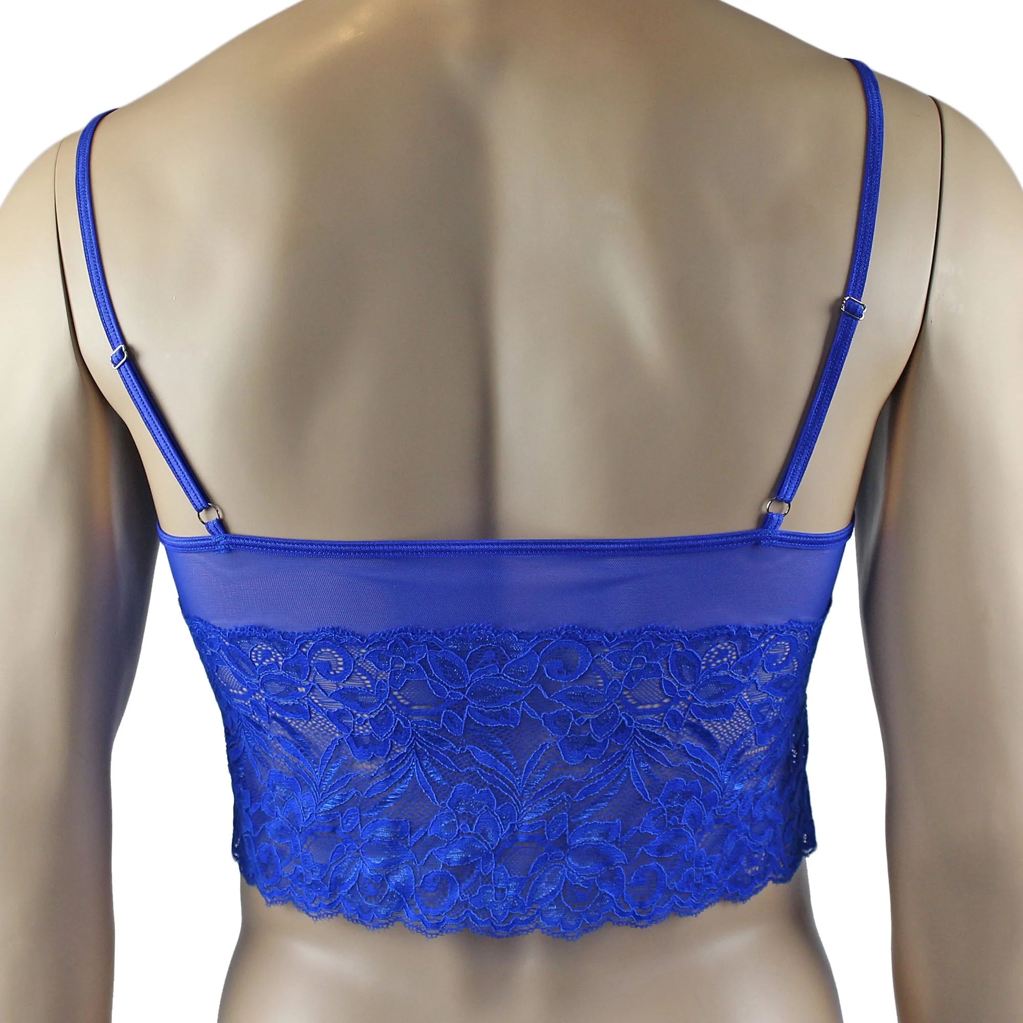 SALE - Mens Kristy Sexy Lace Camisole Top Male Lingerie Blue