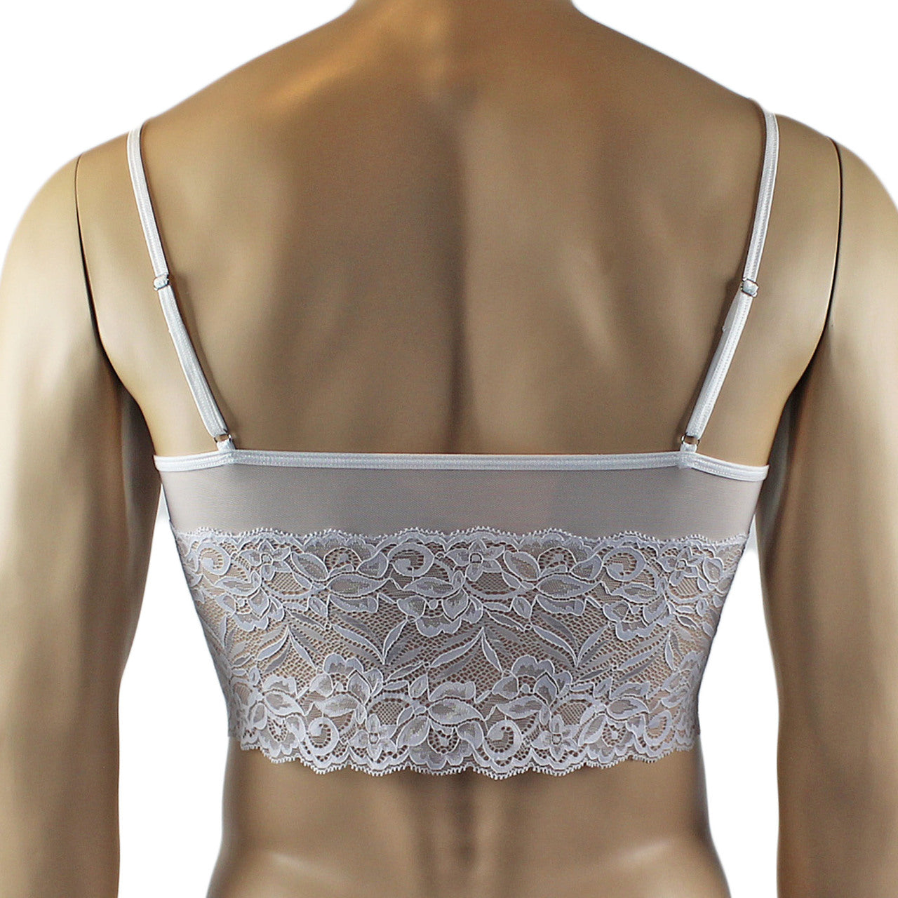 Mens Sexy Lace Camisole Top and Panty Brief (white plus other colours)