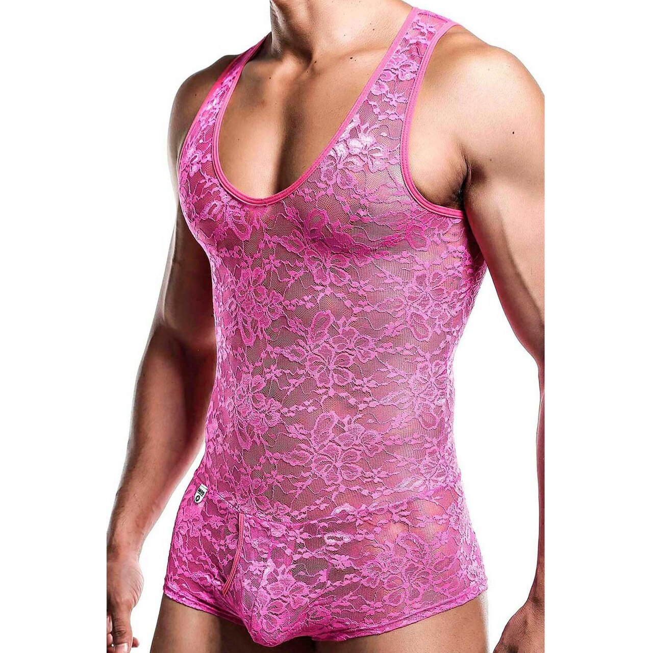 SALE - Male Basics Mens Lace Bodysuit Pink