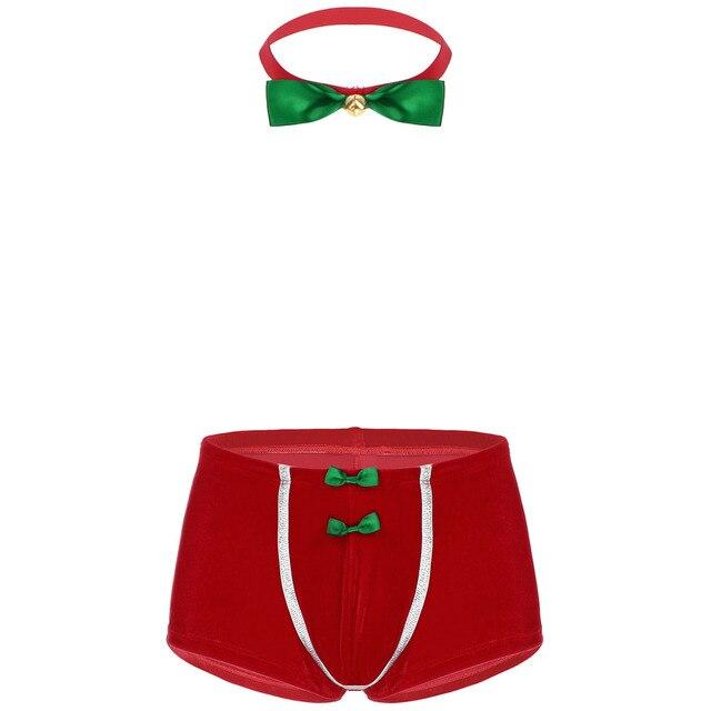 JCSTK - XMAS GIFT - Mens Sexy Christmas Costune Outfit, Santas Little Helper Red
