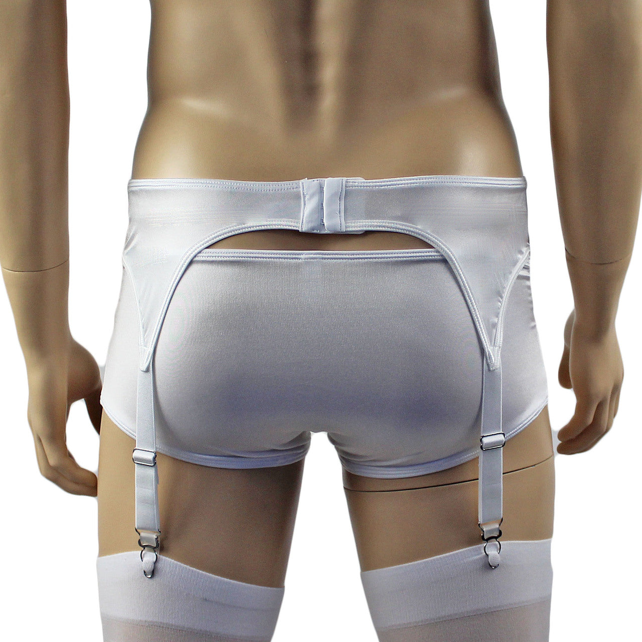Male Romance Stretch Spandex Bra, Briefs & Garterbelt (white plus other colours)