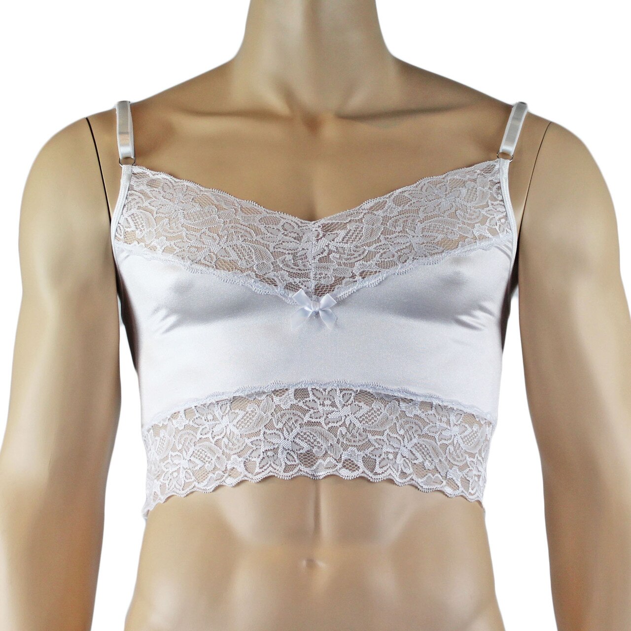 Male Romance Stretch Spandex Camisole Top & Thong for Lingerie Men White or Black