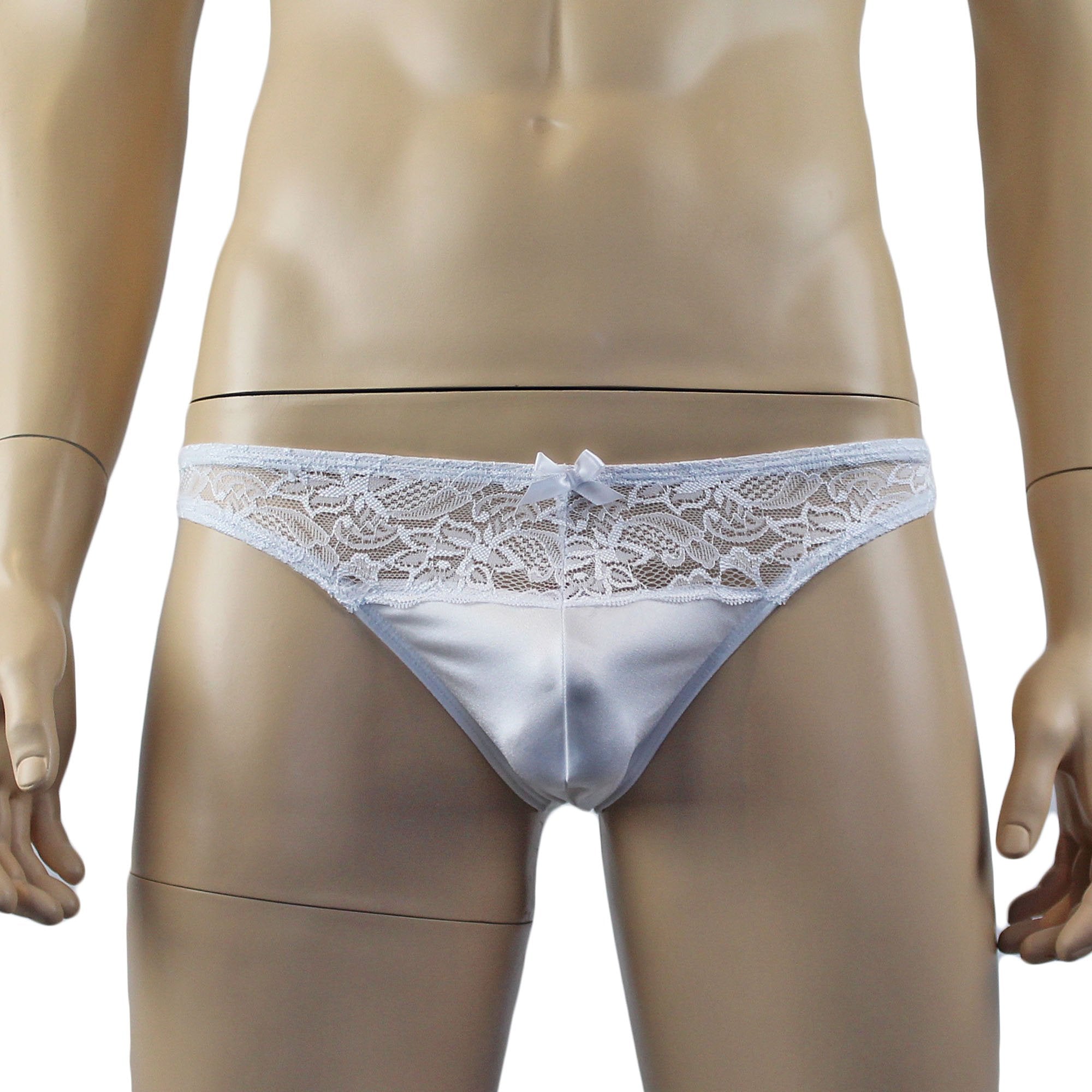 Male Romance Stretch Spandex Bra & Thong for Lingerie Men White or Black