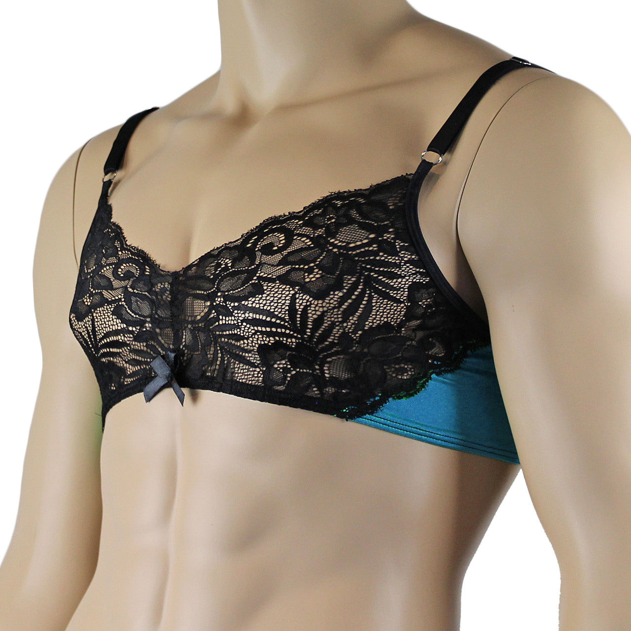 Mens Risque Bra Top (teal and black plus other colours)