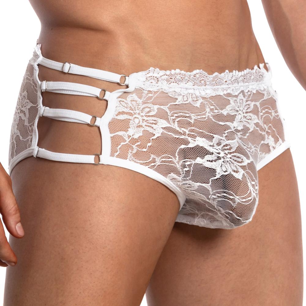 Mens Secret Male Lacy Grace Bikini Brief White