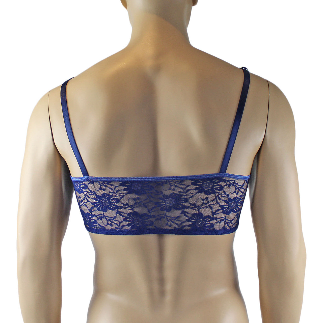 Mens Lace Crop Top Bra and Matching Lace Thong (navy plus other colours)