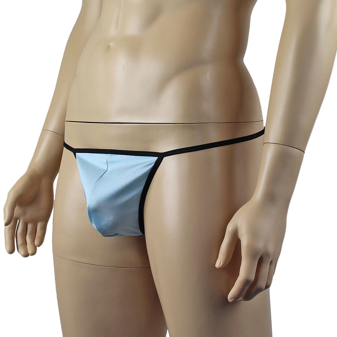 Mens Twinkle Lingerie Pouch G string with Triangle Back & Bow (light blue plus other colours)