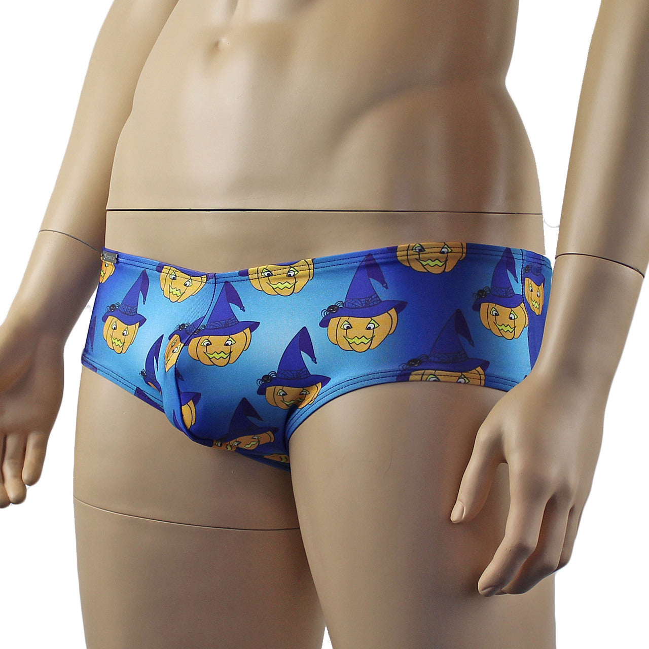 Mens Halloween Witches Pumpkin Face Mini Boxer Briefs
