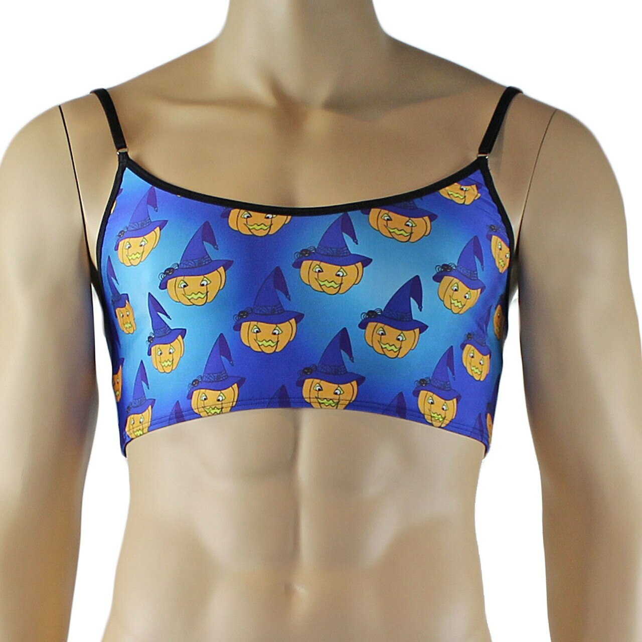 Mens Halloween Witches Pumpkin Face Camisole Top and Thong