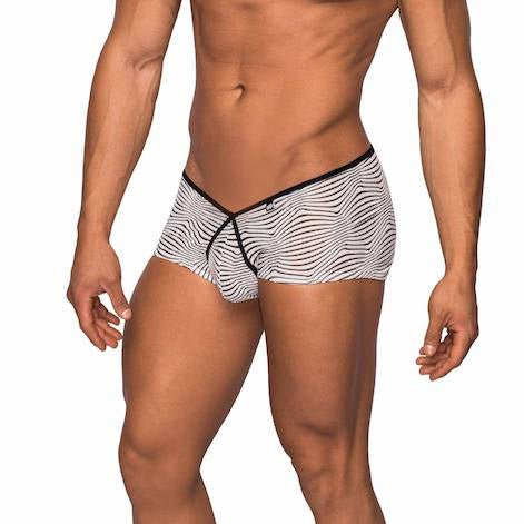 JCSTK - Male Power Zebra Inspired Mini Short Black and White
