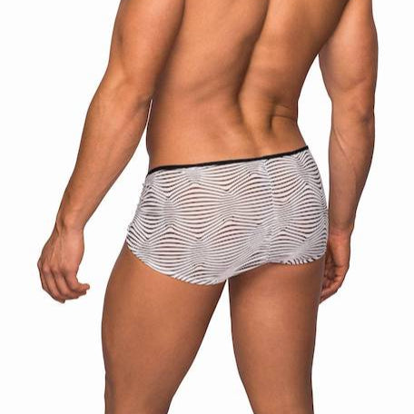 JCSTK - Male Power Zebra Inspired Mini Short Black and White