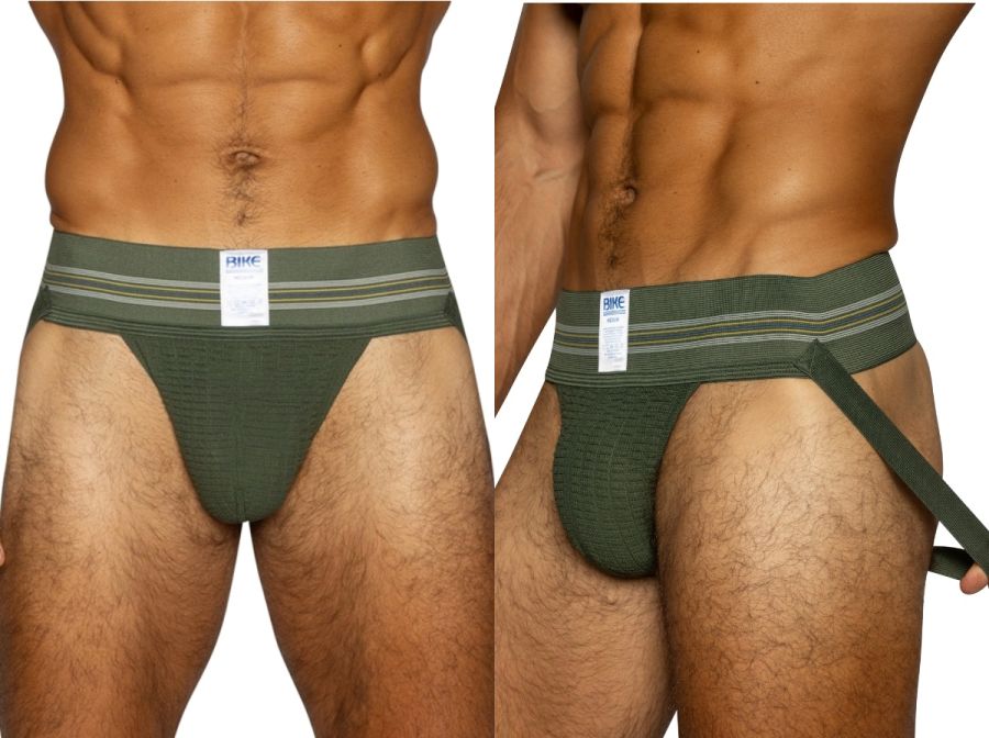 BIKE Athletic BAS306 Original Number 10 Jockstrap Performance Underwear Olive Green Plus Sizes