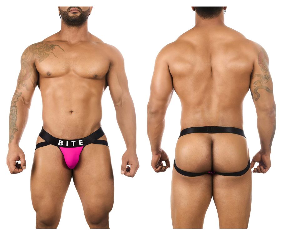 BiteWear BW2023104 Sassy Peach Jockstrap Black Fuchsia