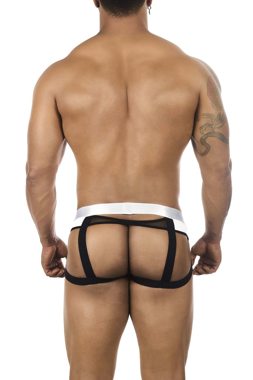 BiteWear BW2023108 Tuxedo Banana Jockstrap White Black