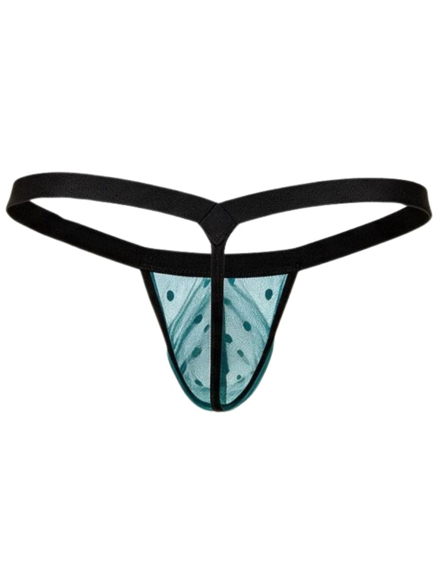 CandyMan 95017 Mens Stretch Dot Mesh Daring Attraction Thongs Emerald