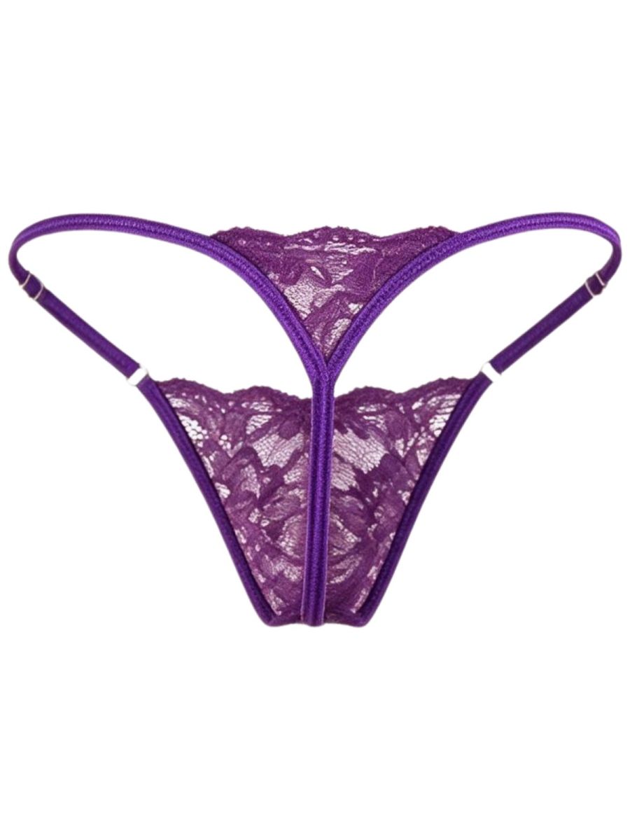 CandyMan 95020 Mens Lace Bold & Enticing Design Thongs Purple