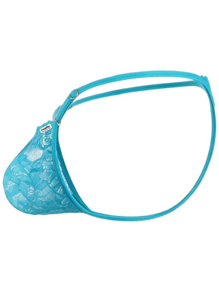 CandyMan 95020 Mens Lace Bold & Enticing Design Thongs Turquoise