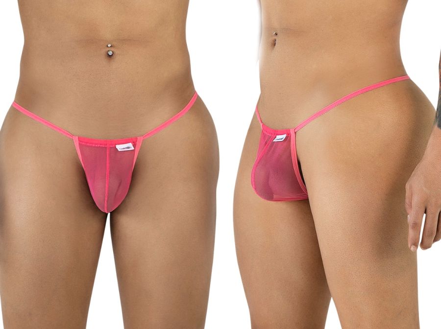 CandyMan 9586 Mens Sexy G-string Thong Pink Mesh
