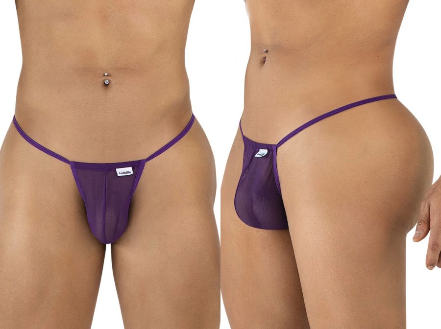 CandyMan 9586 Mens Sexy G-string Thong Purple Mesh