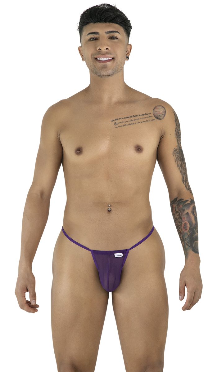CandyMan 9586 Mens Sexy G-string Thong Purple Mesh