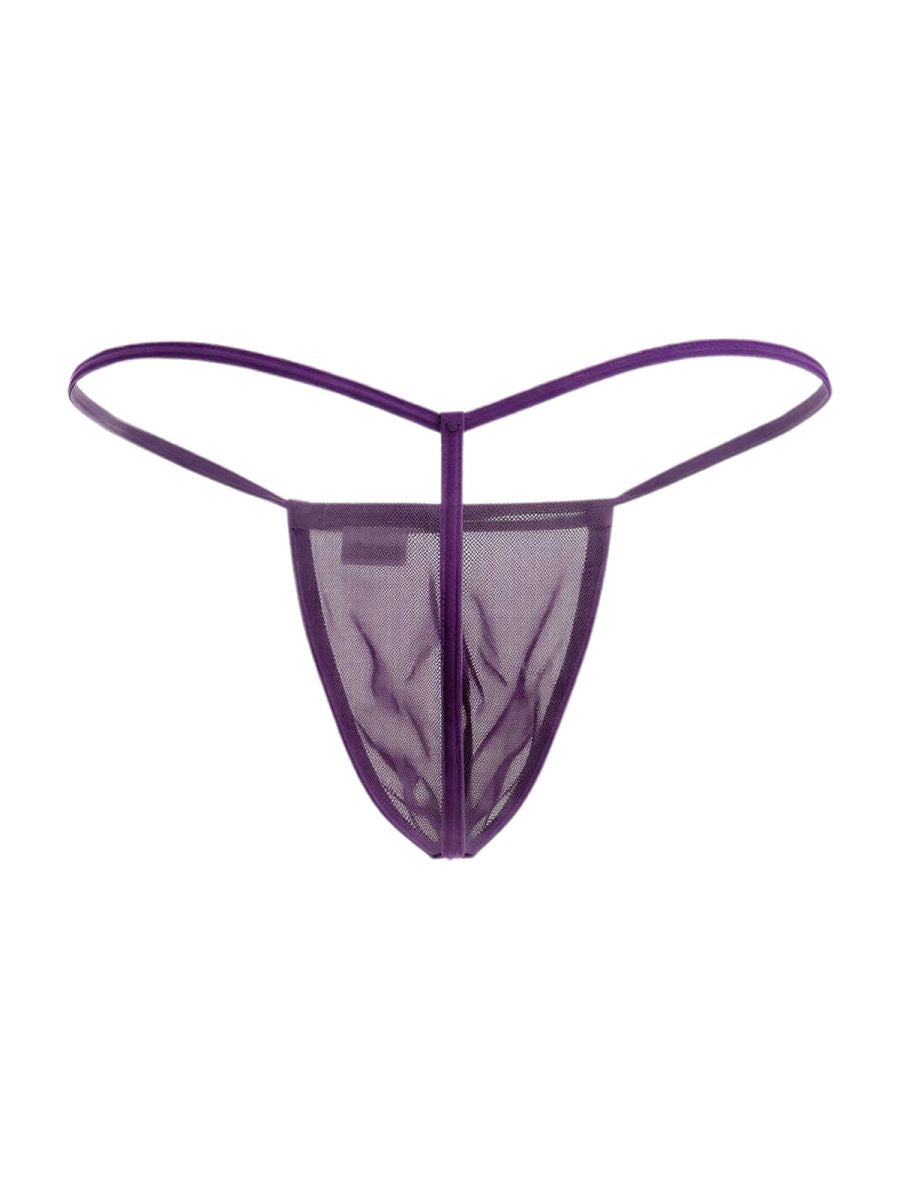 CandyMan 9586 Mens Sexy G-string Thong Purple Mesh