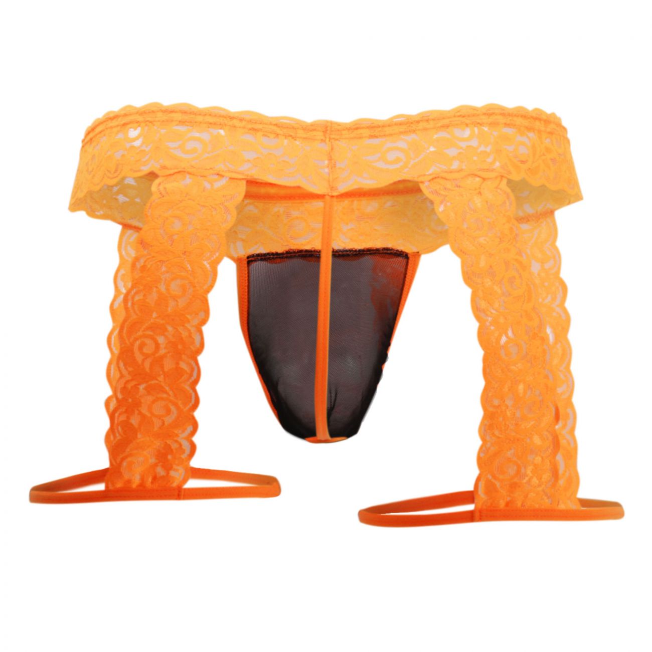 JCSTK - CandyMan 99369X Lace Thongs Hot Orange Plus Sizes