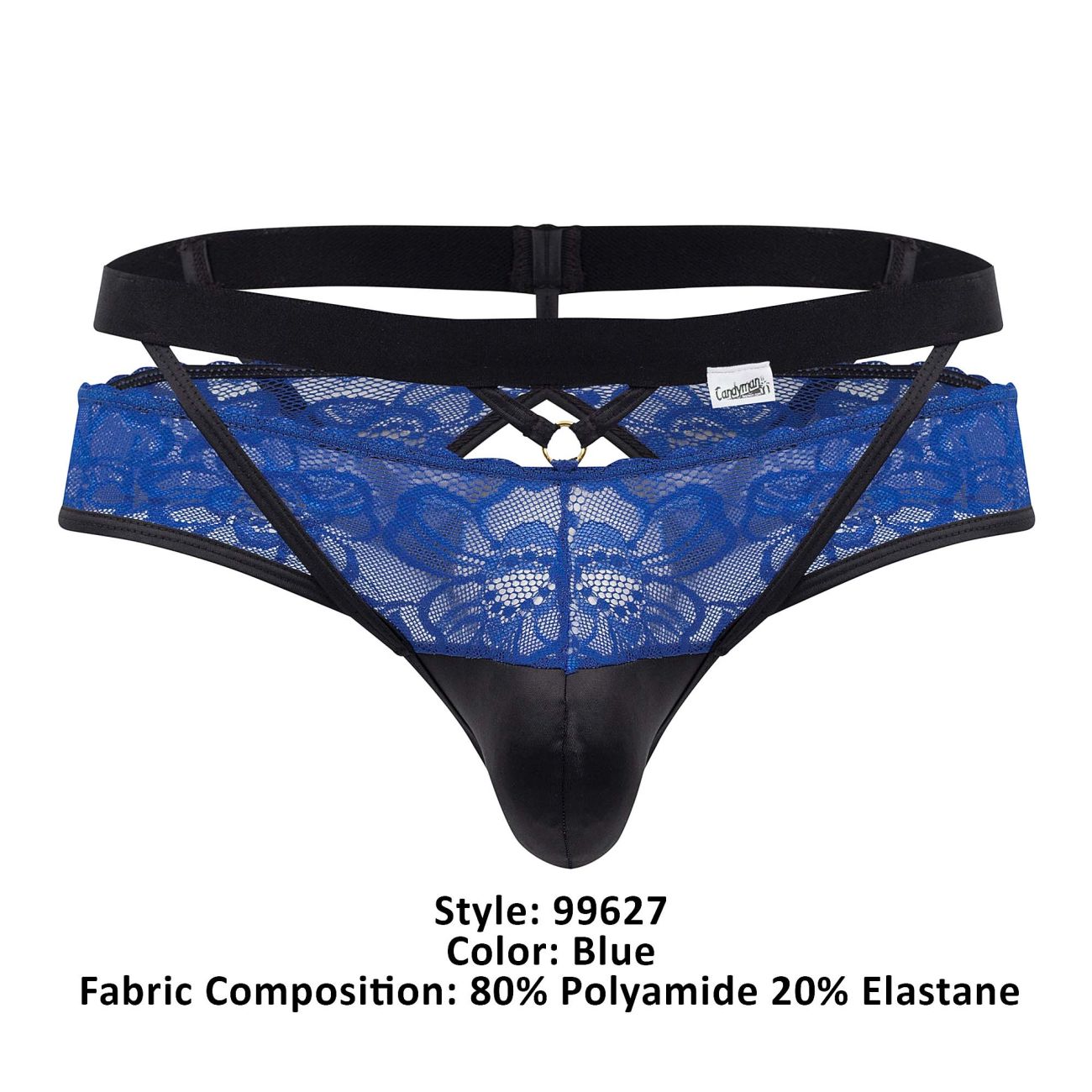 JCSTK - CandyMan 99627 Lace Jockstrap Blue